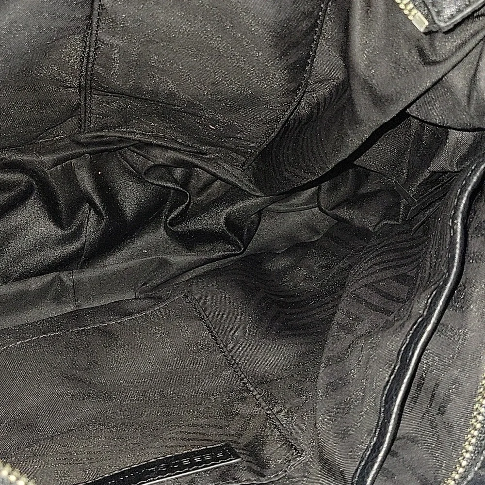 Women's Rebecca Minkoff Black Pebble Leather Business Laptop Crossbody Bag